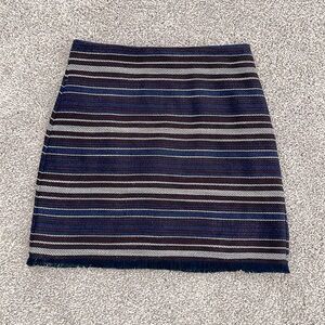 LOFT Outlet Fringe Bottom Striped Skirt - Size 4